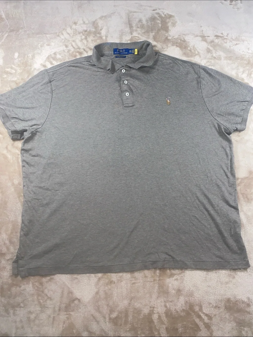 Ralph Lauren Heather Brown Short-Sleeve Polo with Embroidered Pony